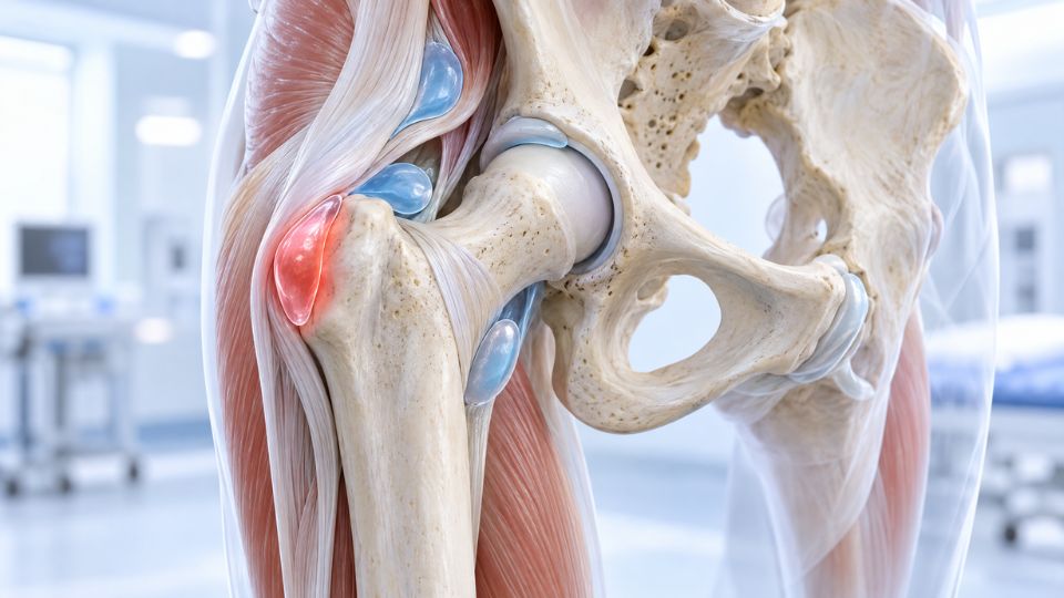 Anatomia da bursa no quadril